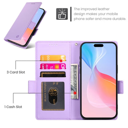 For iPhone 16 Pro Side Buckle Magnetic Frosted Leather Phone Case(Purple) - iPhone 16 Pro Cases by PMC Jewellery | Online Shopping South Africa | PMC Jewellery | Buy Now Pay Later Mobicred