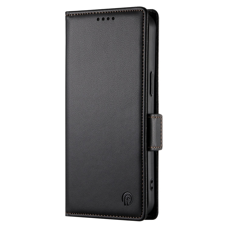 For iPhone 16 Plus Side Buckle Magnetic Frosted Leather Phone Case(Black) - iPhone 16 Plus Cases by PMC TechLife | Online Shopping South Africa | PMC TechLife | Buy Now Pay Later Mobicred
