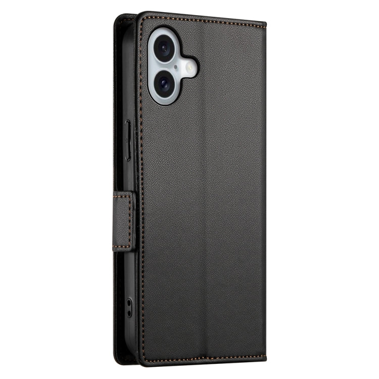 For iPhone 16 Plus Side Buckle Magnetic Frosted Leather Phone Case(Black) - iPhone 16 Plus Cases by PMC TechLife | Online Shopping South Africa | PMC TechLife | Buy Now Pay Later Mobicred