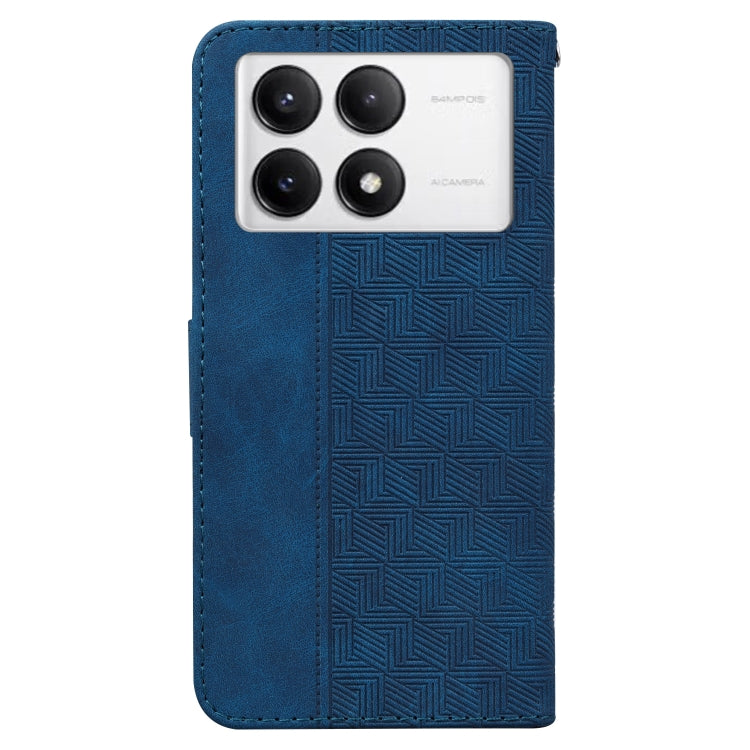 For Xiaomi Redmi K70 Pro / K70 Geometric Embossed Leather Phone Case(Blue) - K70 Cases by PMC Jewellery | Online Shopping South Africa | PMC Jewellery | Buy Now Pay Later Mobicred