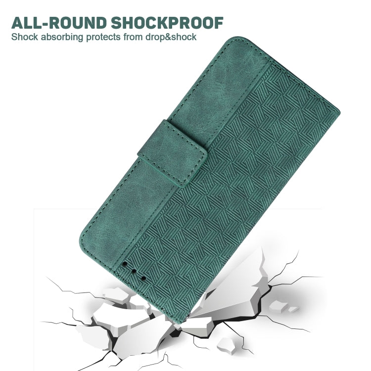 For Xiaomi Redmi K70 Pro / K70 Geometric Embossed Leather Phone Case(Green) - K70 Cases by PMC Jewellery | Online Shopping South Africa | PMC Jewellery | Buy Now Pay Later Mobicred