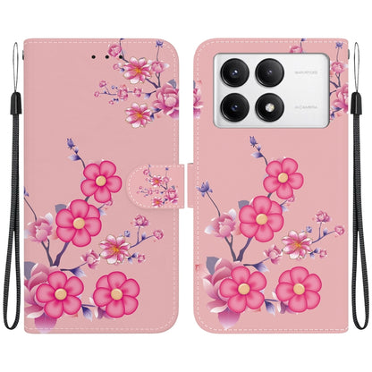 For Xiaomi Redmi K70 Pro / K70 Crystal Texture Colored Drawing Leather Phone Case(Cherry Blossoms) - K70 Cases by PMC Jewellery | Online Shopping South Africa | PMC Jewellery | Buy Now Pay Later Mobicred