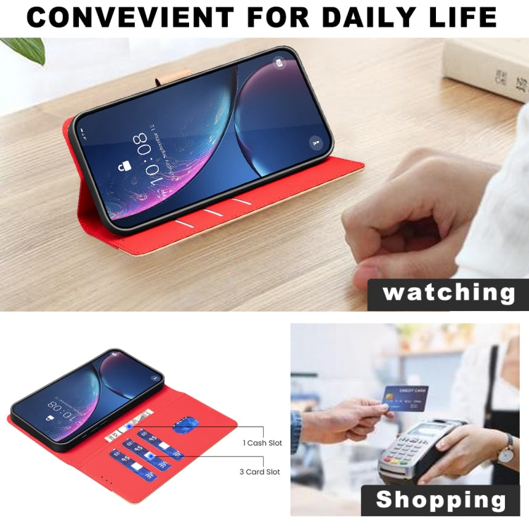 For iPhone 16 Color Matching RFID Anti-theft Leather Phone Case(Red) - iPhone 16 Cases by PMC TechLife | Online Shopping South Africa | PMC TechLife | Buy Now Pay Later Mobicred