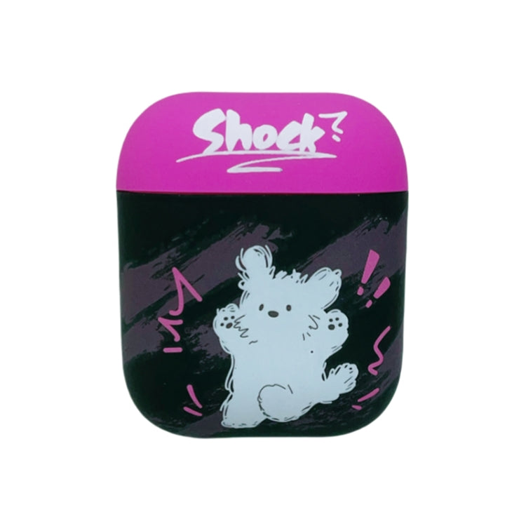 For AirPods 2 / 1 Cat and Dog Pattern Earbuds Box Frosted TPU Case(Shocking Dog) - free shipping - PMC Jewellery - Order now!