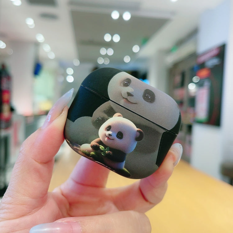 For AirPods 3 Phantom Panda Pattern Earbuds Box Frosted TPU Case(Black) - For AirPods 3 by PMC Jewellery | Online Shopping South Africa | PMC Jewellery | Buy Now Pay Later Mobicred