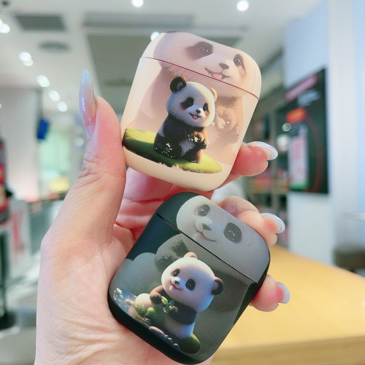 For AirPods 3 Phantom Panda Pattern Earbuds Box Frosted TPU Case(Black) - For AirPods 3 by PMC Jewellery | Online Shopping South Africa | PMC Jewellery | Buy Now Pay Later Mobicred