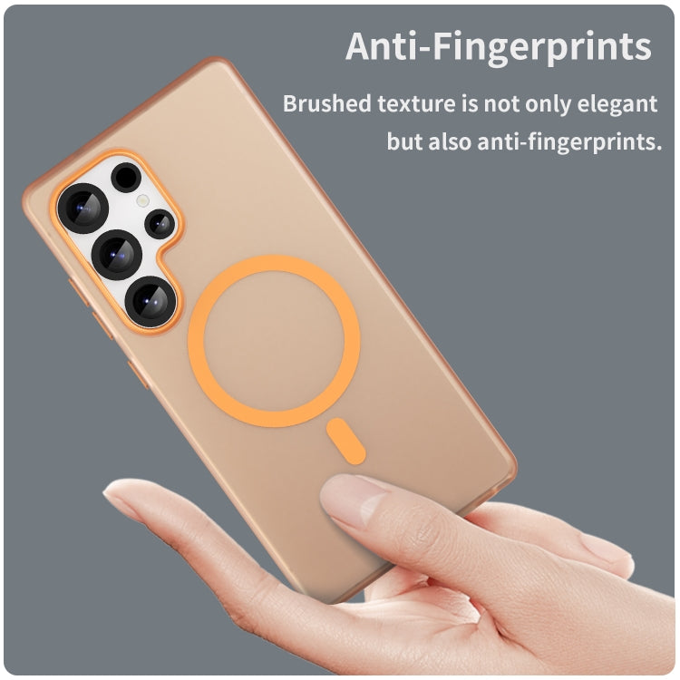 For Samsung Galaxy S25 Ultra MagSafe Frosted Translucent TPU + PC Full Coverage Phone Case(Orange) - Galaxy S25 Ultra 5G Cases by PMC Jewellery | Online Shopping South Africa | PMC Jewellery | Buy Now Pay Later Mobicred