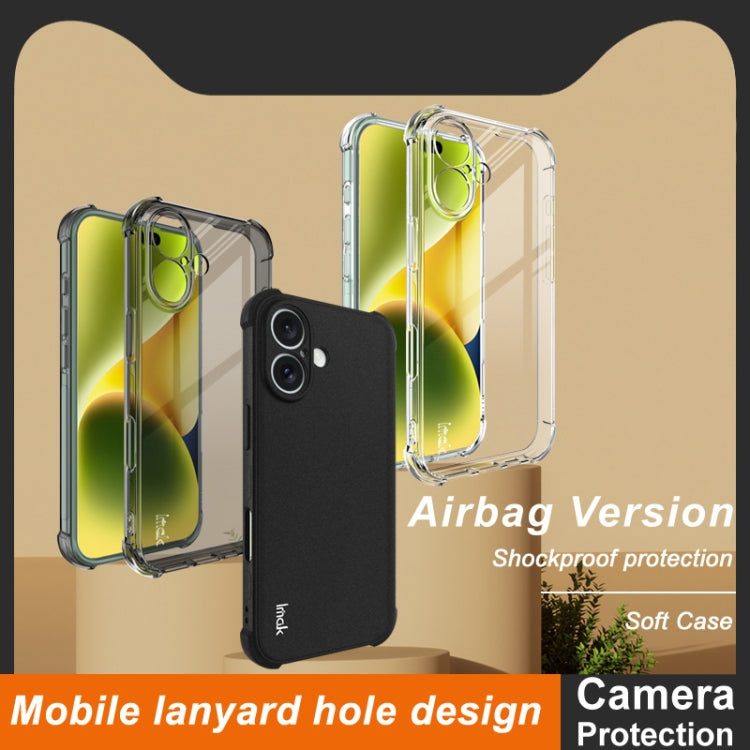 For iPhone 16 imak Shockproof Airbag TPU Phone Case(Matte Black) - free shipping - PMC TechLife - Order now!