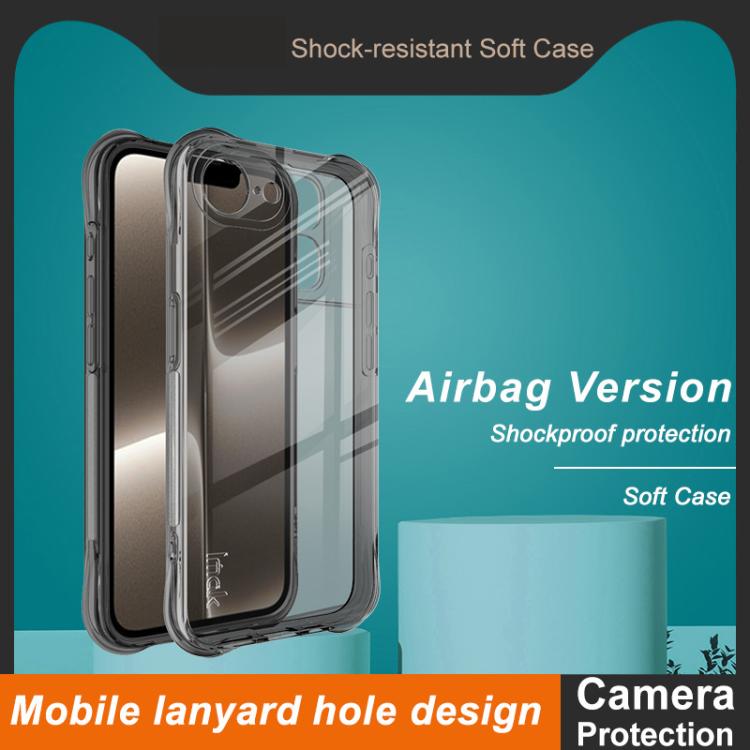 For iPhone 16e imak Shockproof Airbag TPU Phone Case(Transparent Black) - iPhone 16e Cases by imak | Online Shopping South Africa | PMC TechLife | Buy Now Pay Later Mobicred