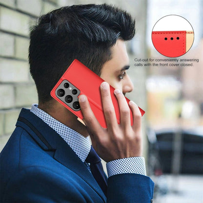 For Samsung Galaxy S25 Ultra 5G Color Matching RFID Anti-theft Leather Phone Case(Red) - Galaxy S25 Ultra 5G Cases by PMC Jewellery | Online Shopping South Africa | PMC Jewellery | Buy Now Pay Later Mobicred