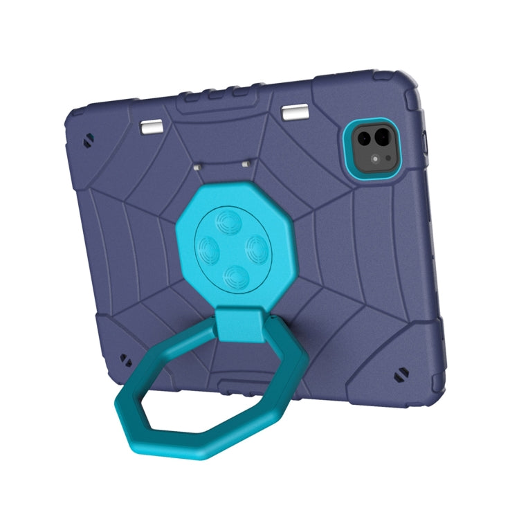 For iPad Pro 11 2024 Spider Turntable Handle Stress Relief Tablet Case(Navy Blue Blue) - iPad Pro 11 2024 Cases by PMC TechLife | Online Shopping South Africa | PMC TechLife | Buy Now Pay Later Mobicred