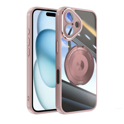 For iPhone 16 360 Holder Magsafe Acrylic Hybrid TPU Phone Case(Pink) - iPhone 16 Cases by PMC Jewellery | Online Shopping South Africa | PMC Jewellery | Buy Now Pay Later Mobicred