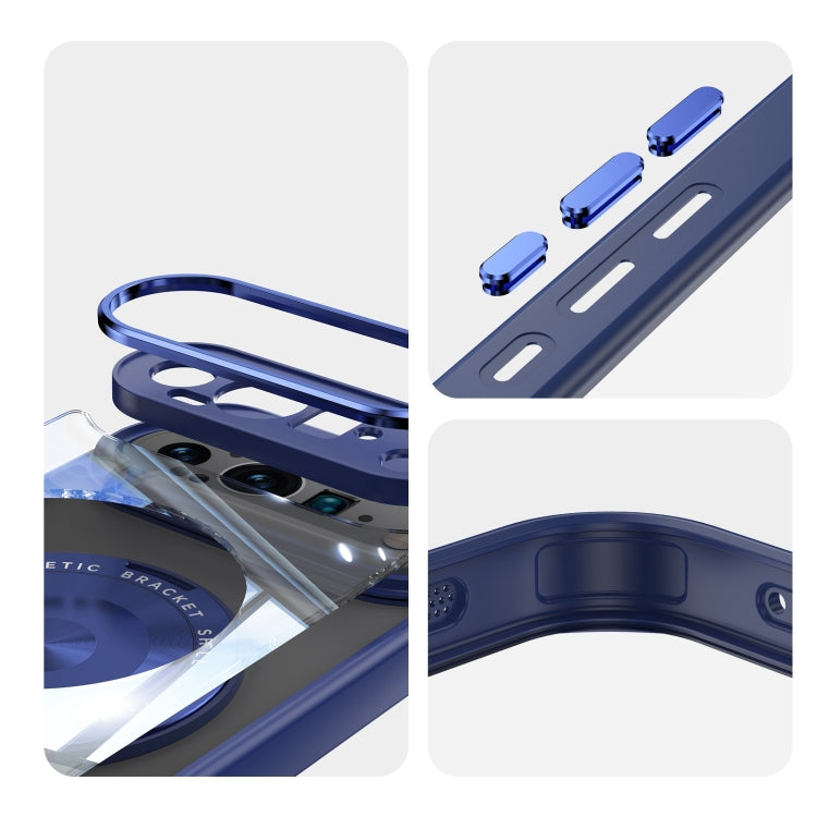 For Google Pixel 9 Pro 360 Holder Magsafe Acrylic Hybrid TPU Phone Case(Blue) - Google Cases by PMC TechLife | Online Shopping South Africa | PMC TechLife | Buy Now Pay Later Mobicred