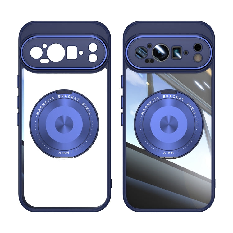 For Google Pixel 9 Pro XL 360 Holder Magsafe Acrylic Hybrid TPU Phone Case(Blue) - Google Cases by PMC TechLife | Online Shopping South Africa | PMC TechLife | Buy Now Pay Later Mobicred