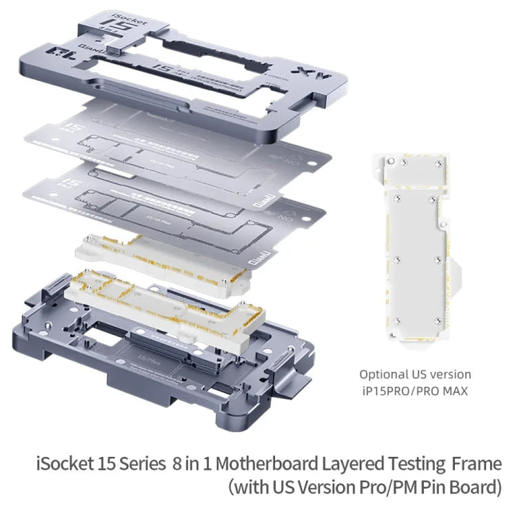 QianLi iSocket Series 8 in 1 Motherboard Layered Test Stand For iPhone 15 Series - Repair Platform by QIANLI | Online Shopping South Africa | PMC Jewellery | Buy Now Pay Later Mobicred