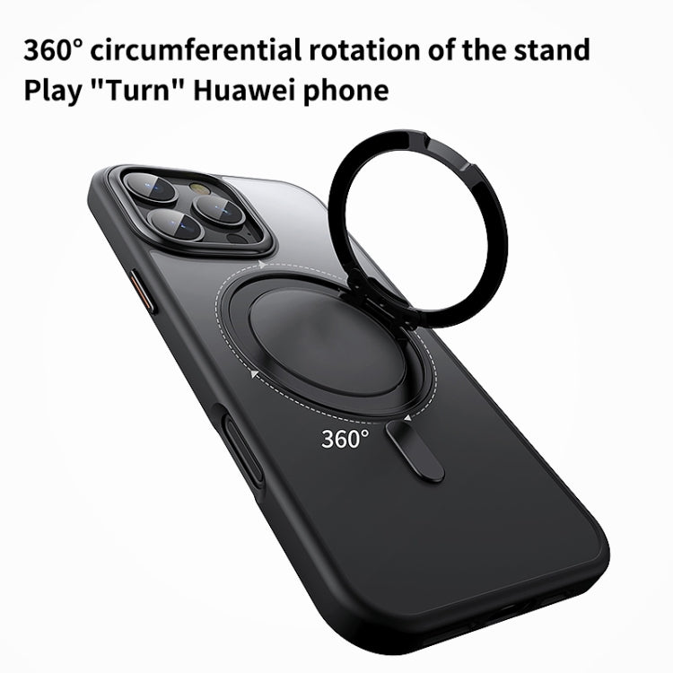 For iPhone 16 Pro Max 360 Rotating MagSafe Magnetic Frosted Phone Case(Black) - iPhone 16 Pro Max Cases by PMC TechLife | Online Shopping South Africa | PMC TechLife | Buy Now Pay Later Mobicred
