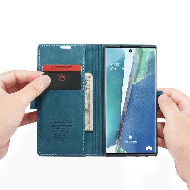 For Samsung Galaxy Note20 CaseMe Multifunctional Horizontal Flip Leather Case, with Card Slot & Holder & Wallet(Blue) - Galaxy Note20 Cases by CaseMe | Online Shopping South Africa | PMC Jewellery | Buy Now Pay Later Mobicred