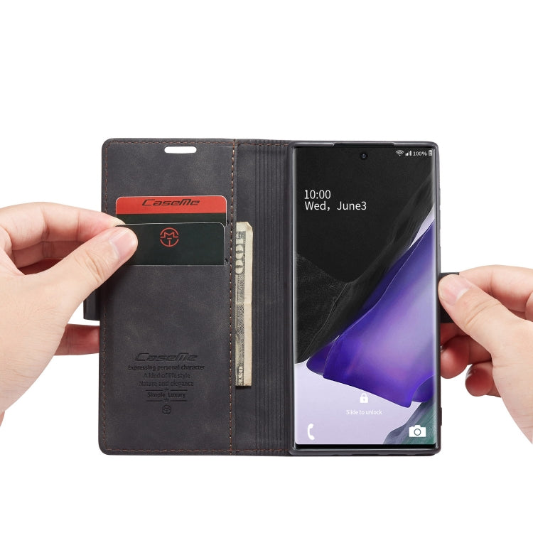 For Samsung Galaxy Note20 Ultra CaseMe Multifunctional Horizontal Flip Leather Case, with Card Slot & Holder & Wallet(Black) - Galaxy Phone Cases by CaseMe | Online Shopping South Africa | PMC Jewellery | Buy Now Pay Later Mobicred