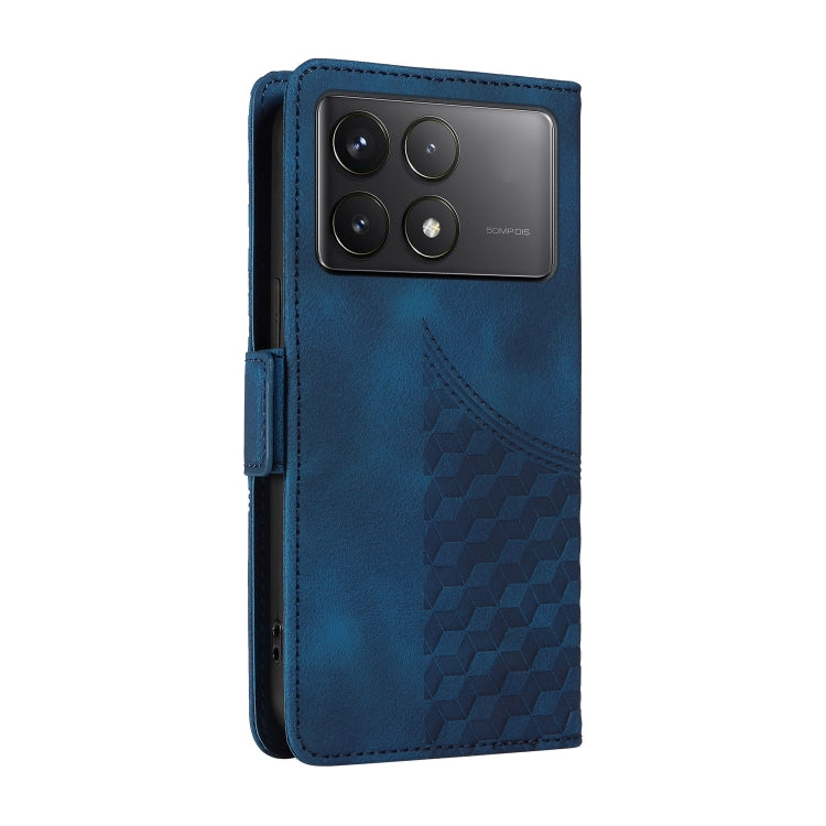 For Redmi K70 / K70 Pro Embossed Rhombus Starry Leather Phone Case(Blue) - K70 Pro Cases by PMC Jewellery | Online Shopping South Africa | PMC Jewellery | Buy Now Pay Later Mobicred