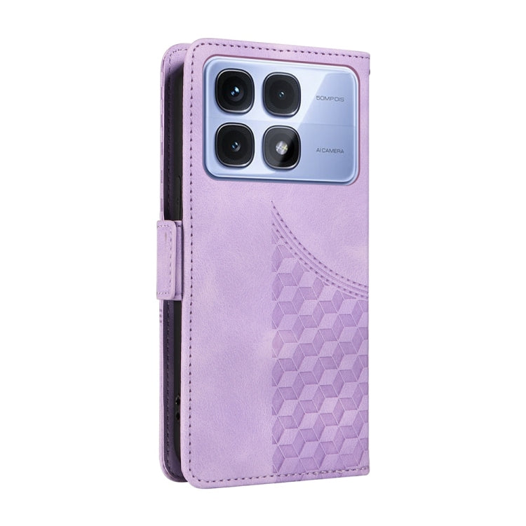 For Redmi K70 Ultra Embossed Rhombus Starry Leather Phone Case(Purple) - Xiaomi Cases by PMC Jewellery | Online Shopping South Africa | PMC Jewellery | Buy Now Pay Later Mobicred