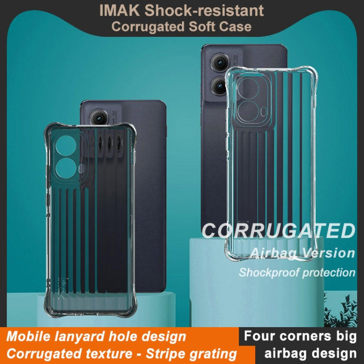 For Motorola Edge 2024 5G IMAK Corrugated Texture Airbag TPU Phone Case(Transparent Black) - Motorola Cases by imak | Online Shopping South Africa | PMC Jewellery | Buy Now Pay Later Mobicred