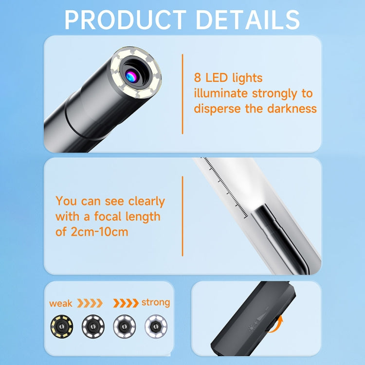 AN112 2 in 1 USB-C / Type-C + 8 Pin Interface 8mm HD Industry Endoscope, Length:10m Soft Tube -  by PMC TechLife | Online Shopping South Africa | PMC TechLife | Buy Now Pay Later Mobicred
