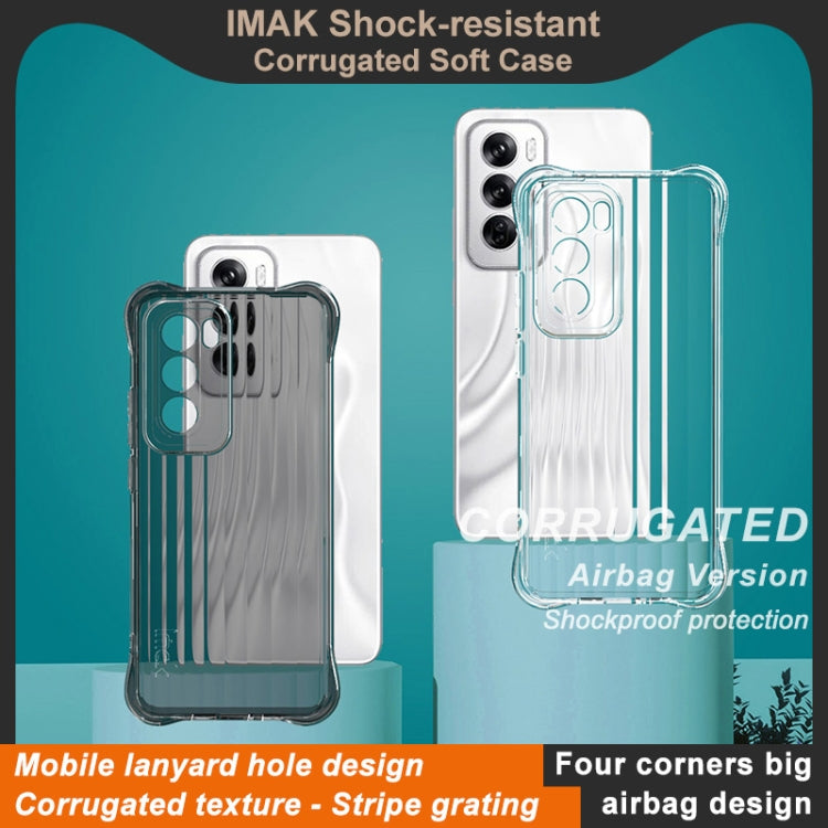 For OPPO Reno12 Global IMAK Corrugated Texture Airbag TPU Phone Case(Transparent Black) - Reno12 Cases by imak | Online Shopping South Africa | PMC Jewellery | Buy Now Pay Later Mobicred