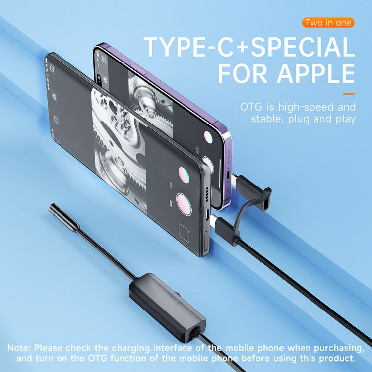 AN112 2 in 1 USB-C / Type-C + 8 Pin Interface 5.5mm HD Industry Endoscope, Length:1m Soft Tube -  by PMC TechLife | Online Shopping South Africa | PMC TechLife | Buy Now Pay Later Mobicred