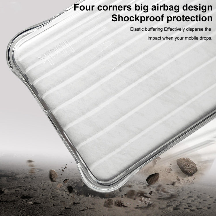 For iPhone 16 Pro IMAK Corrugated Texture Airbag TPU Phone Case(Transparent Black) - iPhone 16 Pro Cases by imak | Online Shopping South Africa | PMC TechLife | Buy Now Pay Later Mobicred