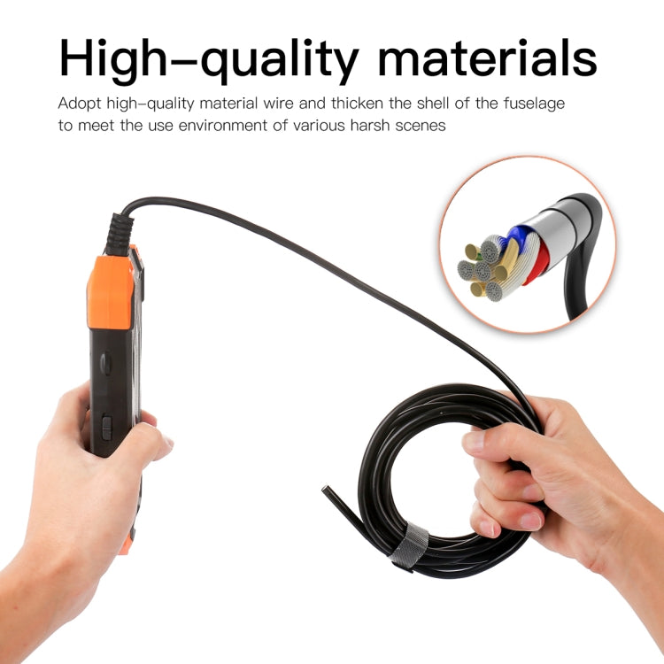 T20 4.3 inch IPS Screen 8mm Single Camera IP67 Waterproof Hard Cable Digital Endoscope, Length:2m(Black Orange) -  by PMC TechLife | Online Shopping South Africa | PMC TechLife | Buy Now Pay Later Mobicred