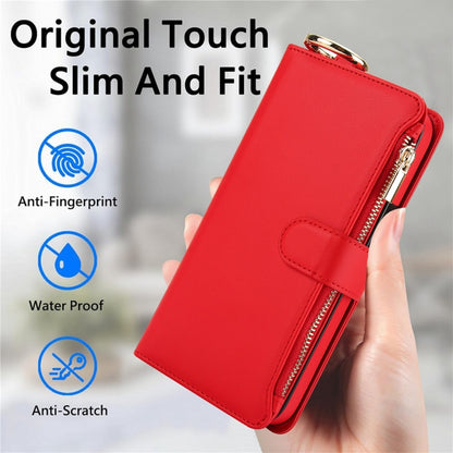 For Samsung Galaxy S24 Ultra 5G Crossbody Ring Multifunctional Wallet Leather Phone Case(Red) - Galaxy S24 Ultra 5G Cases by PMC Jewellery | Online Shopping South Africa | PMC Jewellery | Buy Now Pay Later Mobicred