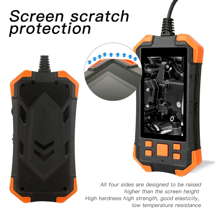 T20 4.3 inch IPS Screen 5.5mm Single Camera IP67 Waterproof Hard Cable Digital Endoscope, Length:10m(Black Orange) -  by PMC TechLife | Online Shopping South Africa | PMC TechLife | Buy Now Pay Later Mobicred