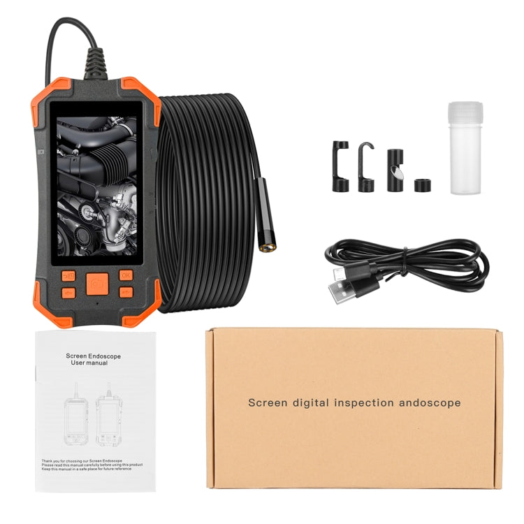 T20 4.3 inch IPS Screen 3.9mm Single Camera IP67 Waterproof Hard Cable Digital Endoscope, Length:2m(Black Orange) -  by PMC TechLife | Online Shopping South Africa | PMC TechLife | Buy Now Pay Later Mobicred