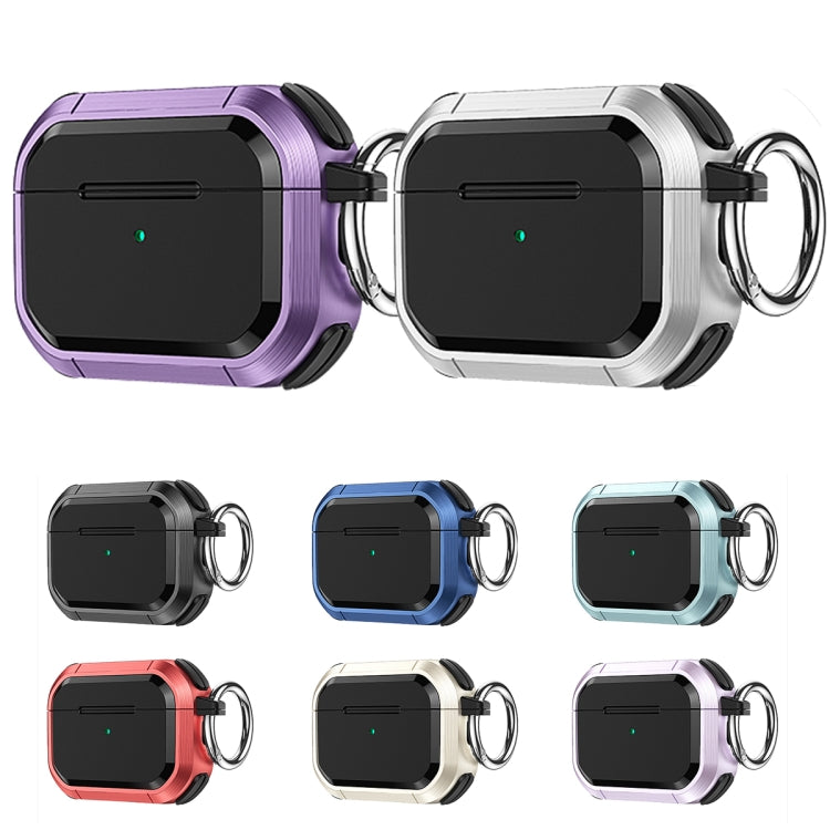 For AirPods Pro / Pro 2 Armor TPU + PC Earbuds Box Protective Case with Metal Buckle(Gold) - For AirPods Pro 2 by PMC Jewellery | Online Shopping South Africa | PMC Jewellery | Buy Now Pay Later Mobicred