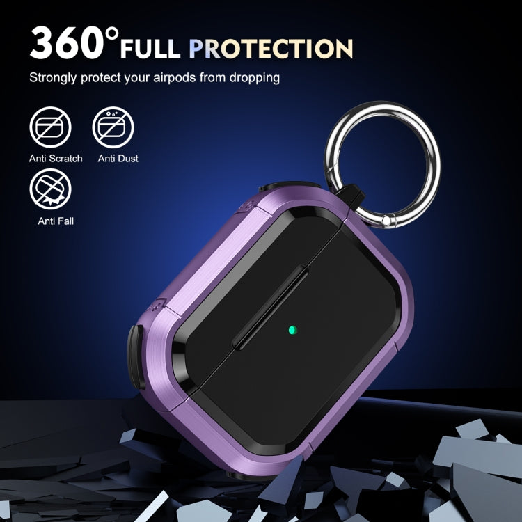For AirPods 3 Armor TPU + PC Earbuds Box Protective Case with Metal Buckle(Cyan) - For AirPods 3 by PMC Jewellery | Online Shopping South Africa | PMC Jewellery | Buy Now Pay Later Mobicred