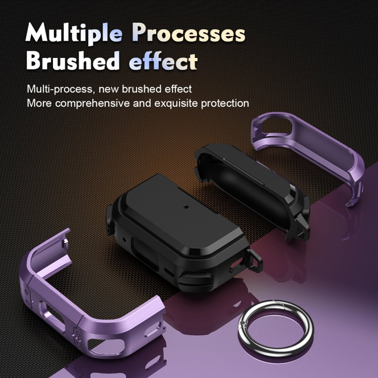 For AirPods Pro / Pro 2 Armor TPU + PC Earbuds Box Protective Case with Metal Buckle(Lavender) - For AirPods Pro 2 by PMC Jewellery | Online Shopping South Africa | PMC Jewellery | Buy Now Pay Later Mobicred