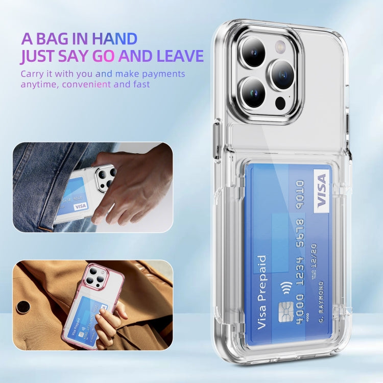 For iPhone 16 Pro Card Holder Acrylic Hybrid TPU Phone Case(Transparent) - iPhone 16 Pro Cases by PMC Jewellery | Online Shopping South Africa | PMC Jewellery | Buy Now Pay Later Mobicred