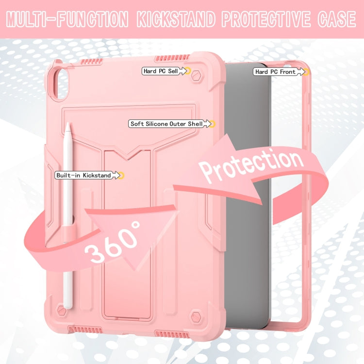 For iPad Air 11 2024 T Holder Robot Silicone Hybrid PC Tablet Case(Rose Gold) - iPad Air 11 2024 Cases by PMC TechLife | Online Shopping South Africa | PMC TechLife | Buy Now Pay Later Mobicred