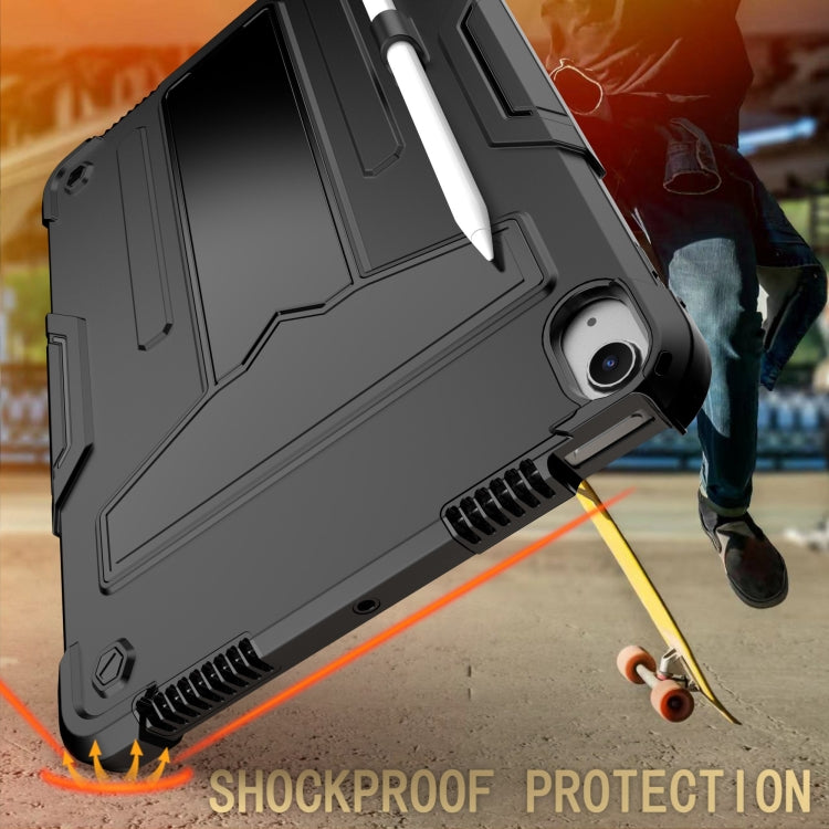 For iPad Air 11 2024 T Holder Robot Silicone Hybrid PC Tablet Case(Black) - iPad Air 11 2024 Cases by PMC TechLife | Online Shopping South Africa | PMC TechLife | Buy Now Pay Later Mobicred