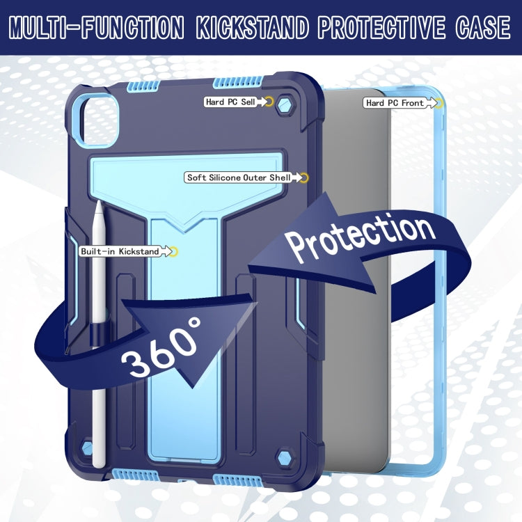 For iPad Pro 11 2024 T Holder Robot Silicone Hybrid PC Tablet Case(Navy Blue Blue) - iPad Pro 11 2024 Cases by PMC TechLife | Online Shopping South Africa | PMC TechLife | Buy Now Pay Later Mobicred