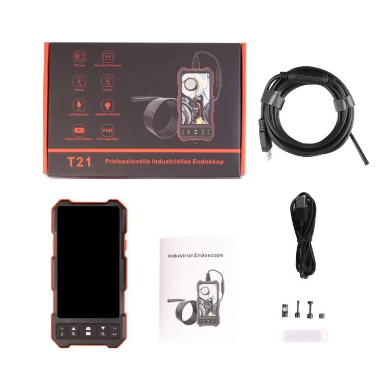 T21 4.5 inch IPS Color Screen 3.9mm Single Camera Split Hard Cable Industrial Endoscope, Length:1m(Black Red) -  by PMC TechLife | Online Shopping South Africa | PMC TechLife | Buy Now Pay Later Mobicred