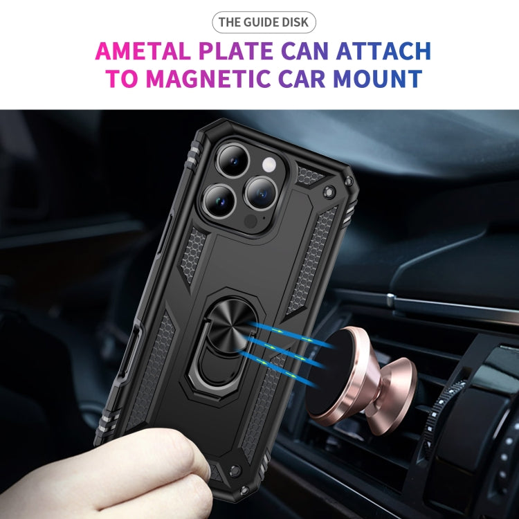 For iPhone 16 Pro Shockproof TPU Hybrid PC Phone Case with Holder(Black) - iPhone 16 Pro Cases by PMC TechLife | Online Shopping South Africa | PMC TechLife | Buy Now Pay Later Mobicred