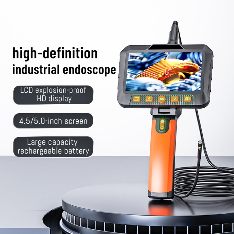 T27 5 inch IPS Color Screen 8mm Single Camera Handheld Hard Cable HD Industrial Endoscope, Length:1m(Orange Black) -  by PMC TechLife | Online Shopping South Africa | PMC TechLife | Buy Now Pay Later Mobicred