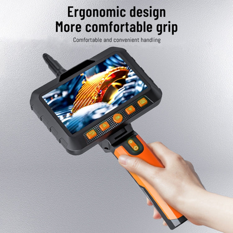 T27 5 inch IPS Color Screen 8mm Single Camera Handheld Hard Cable HD Industrial Endoscope, Length:5m(Orange Black) -  by PMC TechLife | Online Shopping South Africa | PMC TechLife | Buy Now Pay Later Mobicred