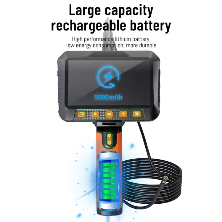 T27 5 inch IPS Color Screen 3.9mm Single Camera Handheld Hard Cable HD Industrial Endoscope, Length:5m(Orange Black) -  by PMC TechLife | Online Shopping South Africa | PMC TechLife | Buy Now Pay Later Mobicred