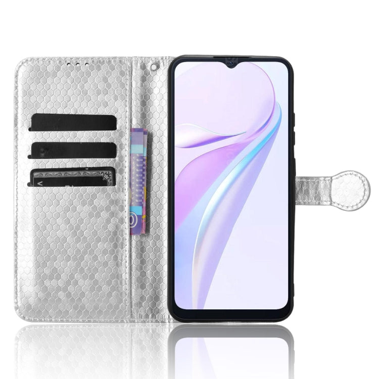 For Blackview Wave 6C Honeycomb Dot Texture Leather Phone Case(Silver) - More Brand by PMC Jewellery | Online Shopping South Africa | PMC Jewellery | Buy Now Pay Later Mobicred