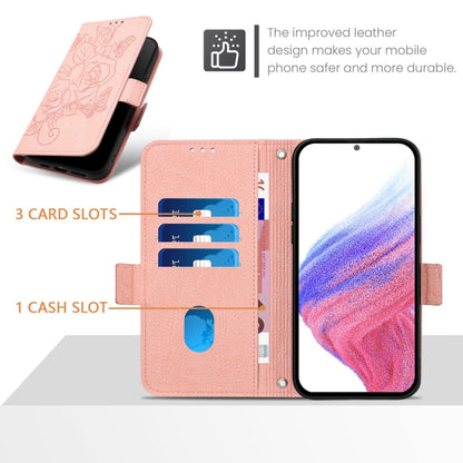 For Blackview A52 Embossed Rose RFID Anti-theft Leather Phone Case(Pink) - More Brand by PMC Jewellery | Online Shopping South Africa | PMC Jewellery | Buy Now Pay Later Mobicred