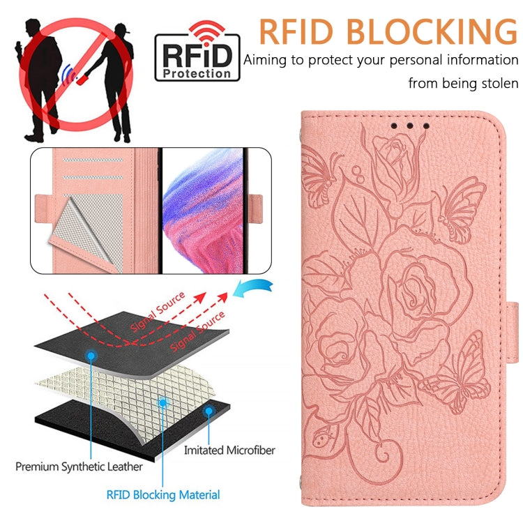 For Ulefone Note 18 Ultra Embossed Rose RFID Anti-theft Leather Phone Case(Pink) - Ulefone Cases by PMC Jewellery | Online Shopping South Africa | PMC Jewellery | Buy Now Pay Later Mobicred