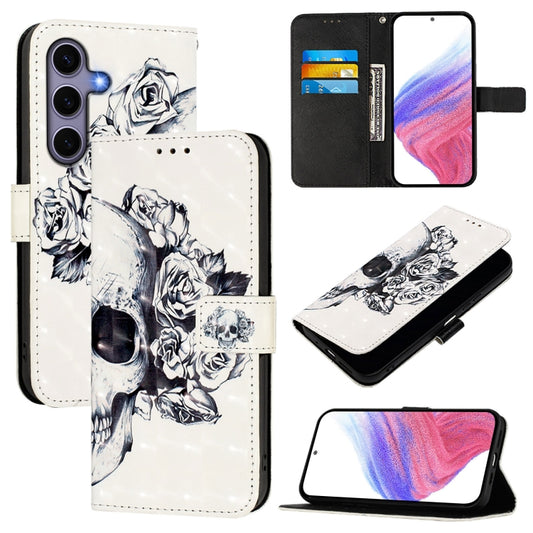 For Samsung Galaxy S25 5G 3D Painting Horizontal Flip Leather Phone Case(Skull) - Galaxy S25 5G Cases by PMC Jewellery | Online Shopping South Africa | PMC Jewellery | Buy Now Pay Later Mobicred