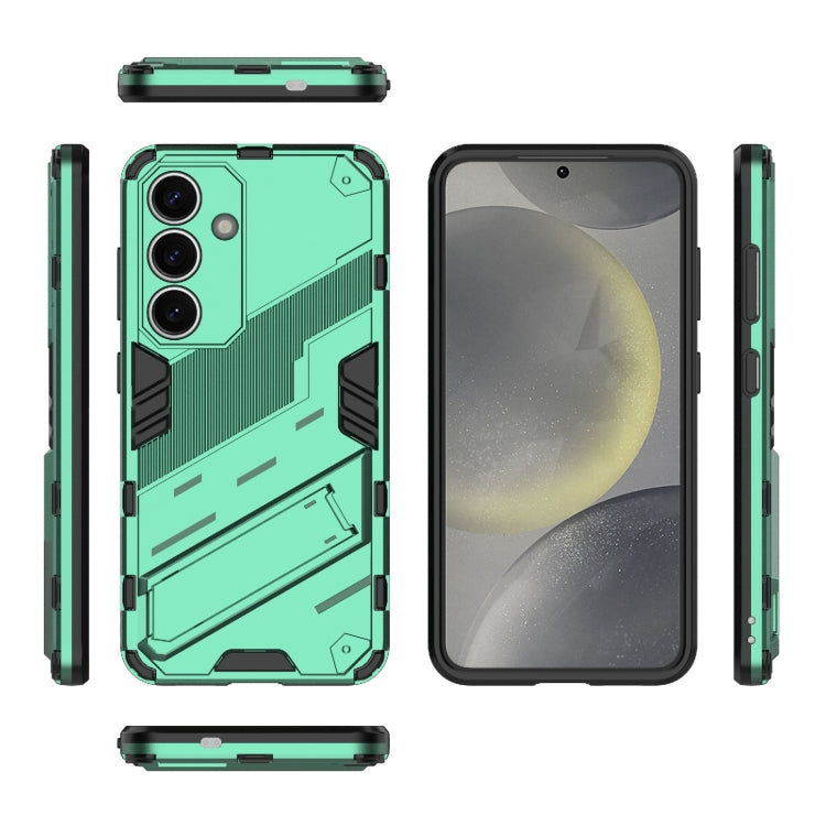 For Samsung Galaxy S25 5G Punk Armor 2 in 1 PC + TPU Shockproof Phone Case with Invisible Holder(Green) - Galaxy S25 5G Cases by PMC Jewellery | Online Shopping South Africa | PMC Jewellery | Buy Now Pay Later Mobicred